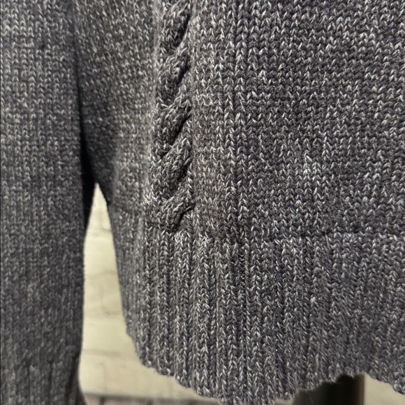 Cabelas Women's black/gray Cable Knit Zip Sweater with collar & long sleeve - Picture 5 of 13